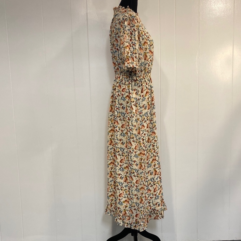 Prairiecore Floral Dress Romantic Vintage Inspired Flowy Feminine Ruffle | Large - Picture 7 of 15
